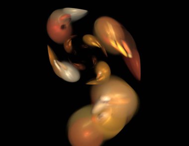 Siyah Renk Üzerine Bir Dijital Fraktal Resmi