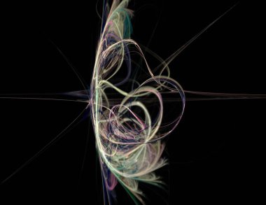 Siyah Renk Üzerine Bir Dijital Fraktal Resmi