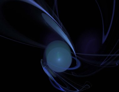 Siyah Renk Üzerine Bir Dijital Fraktal Resmi