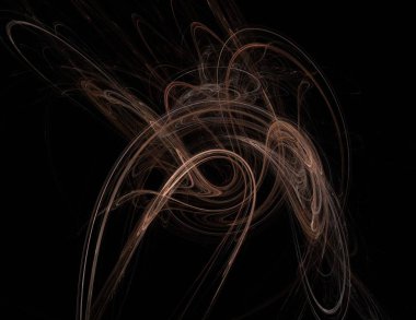 Siyah Renk Üzerine Bir Dijital Fraktal Resmi