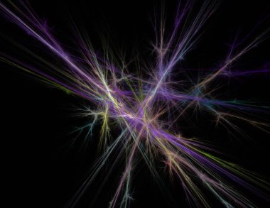 Siyah Renk Üzerine Bir Dijital Fraktal Resmi