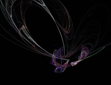 Siyah Renk Üzerine Bir Dijital Fraktal Resmi