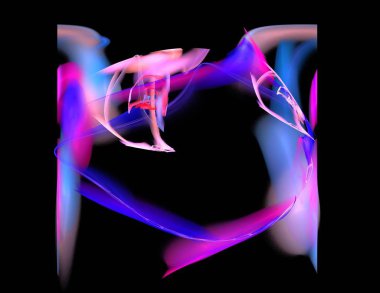 Siyah Renk Üzerine Bir Dijital Fraktal Resmi