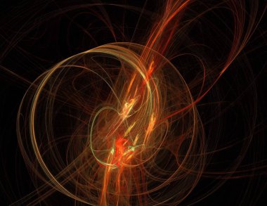 Siyah Renk Üzerine Bir Dijital Fraktal Resmi