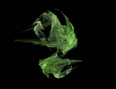 Siyah Renk Üzerine Bir Dijital Fraktal Resmi