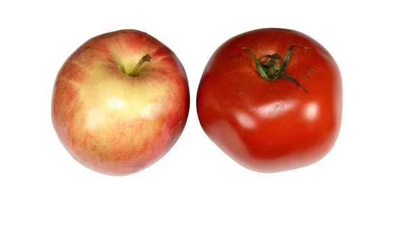 Red tomato and apple — Stock Photo, Image