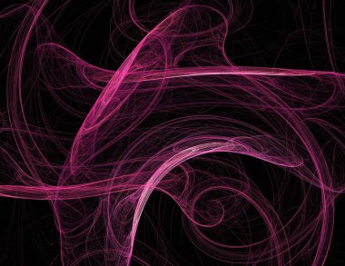 Siyah Renk Üzerine Bir Dijital Fraktal Resmi