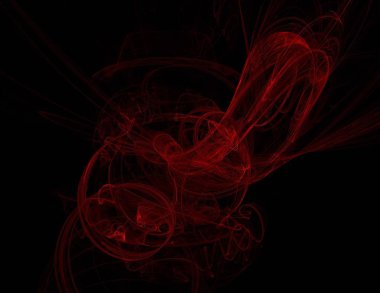 Siyah Renk Üzerine Bir Dijital Fraktal Resmi