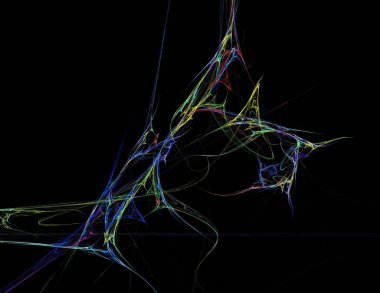 Siyah Renk Üzerine Bir Dijital Fraktal Resmi