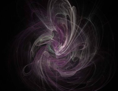 Siyah Renk Üzerine Bir Dijital Fraktal Resmi