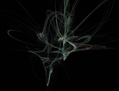 Siyah Renk Üzerine Bir Dijital Fraktal Resmi