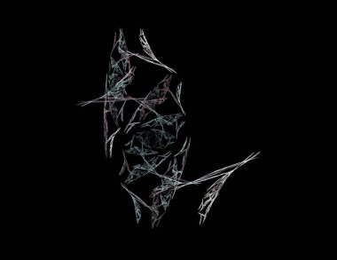 Siyah Renk Üzerine Bir Dijital Fraktal Resmi