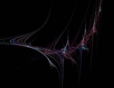 Siyah Renk Üzerine Bir Dijital Fraktal Resmi