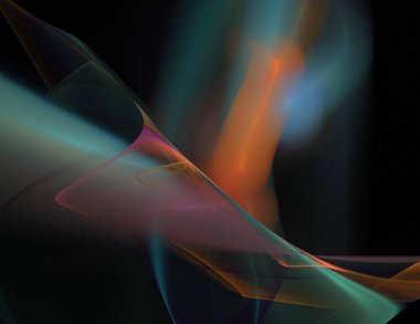 Siyah Renk Üzerine Bir Dijital Fraktal Resmi