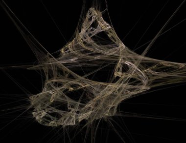 Siyah Renk Üzerine Bir Dijital Fraktal Resmi