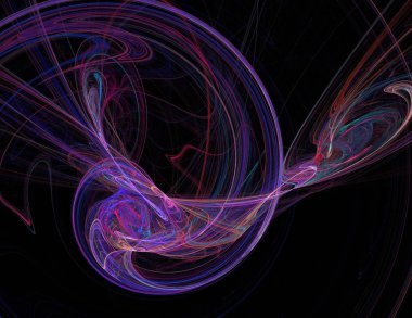 Siyah Renk Üzerine Bir Dijital Fraktal Resmi