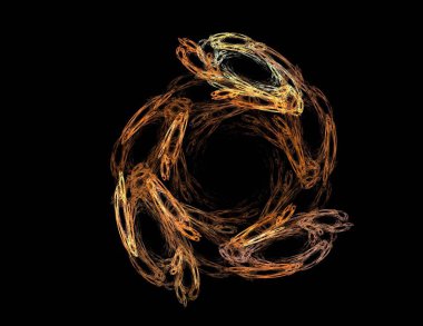 Siyah Renk Üzerine Bir Dijital Fraktal Resmi