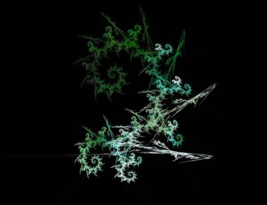 Siyah Renk Üzerine Bir Dijital Fraktal Resmi