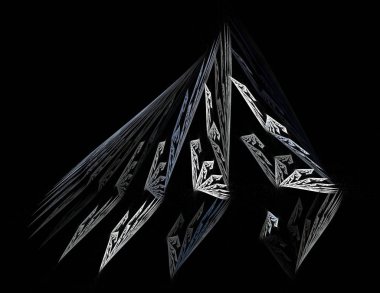 Siyah Renk Üzerine Bir Dijital Fraktal Resmi