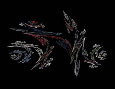 Siyah Renk Üzerine Bir Dijital Fraktal Resmi