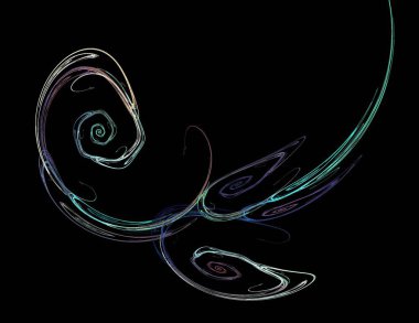 Siyah Renk Üzerine Bir Dijital Fraktal Resmi