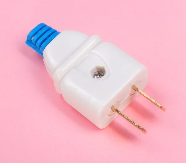 American Outlet Plug on pink background — Stock Photo, Image