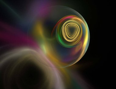 Siyah Renk Üzerine Bir Dijital Fraktal Resmi