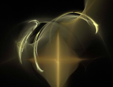 Siyah Renk Üzerine Bir Dijital Fraktal Resmi