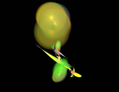 Siyah Renk Üzerine Bir Dijital Fraktal Resmi