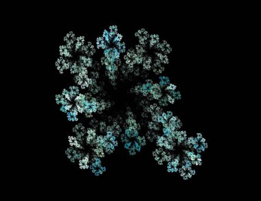 Siyah Renk Üzerine Bir Dijital Fraktal Resmi