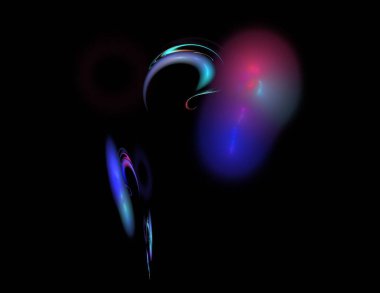 Siyah Renk Üzerine Bir Dijital Fraktal Resmi