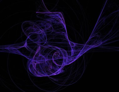 Siyah Renk Üzerine Bir Dijital Fraktal Resmi