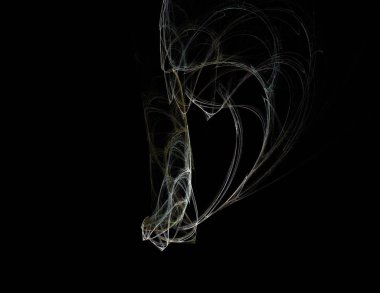 Siyah Renk Üzerine Bir Dijital Fraktal Resmi