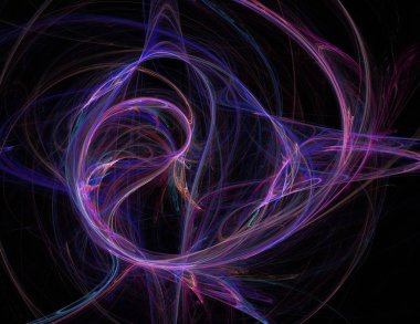 Siyah Renk Üzerine Bir Dijital Fraktal Resmi