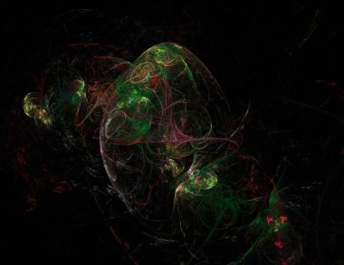 Siyah Renk Üzerine Bir Dijital Fraktal Resmi