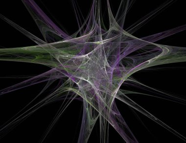 Siyah Renk Üzerine Bir Dijital Fraktal Resmi