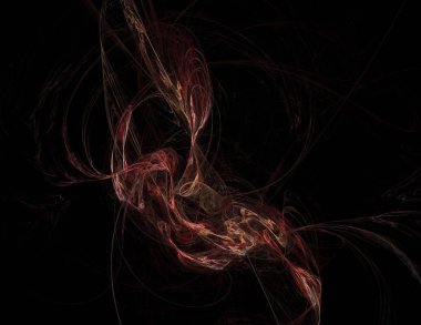 Siyah Renk Üzerine Bir Dijital Fraktal Resmi