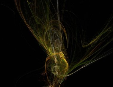 Siyah Renk Üzerine Bir Dijital Fraktal Resmi