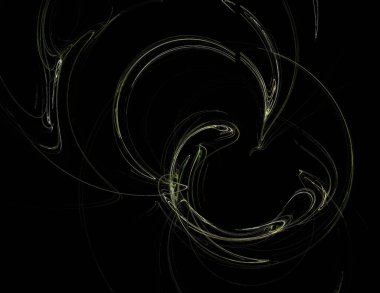 Siyah Renk Üzerine Bir Dijital Fraktal Resmi