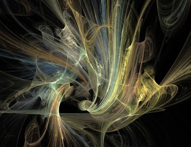 Siyah Renk Üzerine Bir Dijital Fraktal Resmi