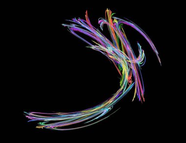 Siyah Renk Üzerine Bir Dijital Fraktal Resmi