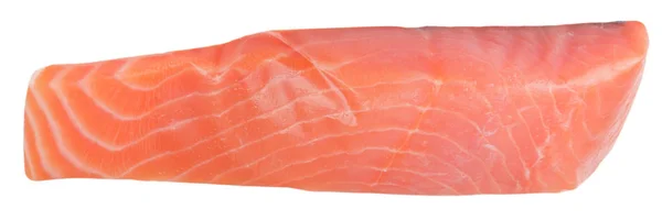 Pedazo de filete de pescado rojo aislado en blanco — Foto de Stock