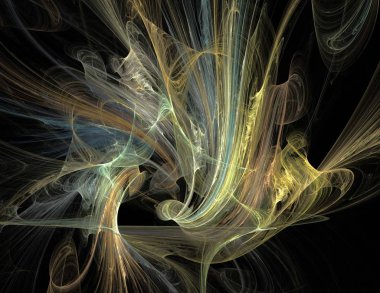 Siyah Renk Üzerine Bir Dijital Fraktal Resmi