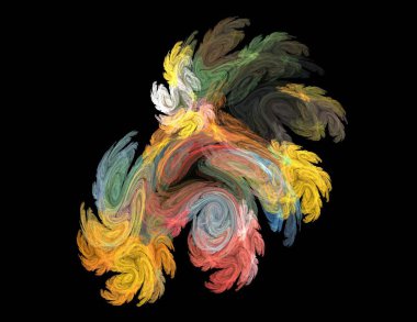 Siyah Renk Üzerine Bir Dijital Fraktal Resmi