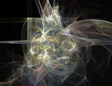 Dijital fraktal ile çok renkli bir çizimi