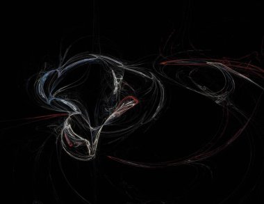 Siyah Renk Üzerine Bir Dijital Fraktal Resmi