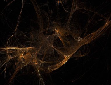 Siyah Renk Üzerine Bir Dijital Fraktal Resmi