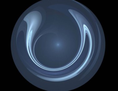 Siyah Renk Üzerine Bir Dijital Fraktal Resmi