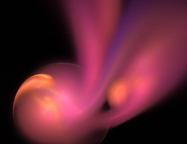 Siyah Renk Üzerine Bir Dijital Fraktal Resmi