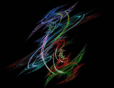 Siyah Renk Üzerine Bir Dijital Fraktal Resmi